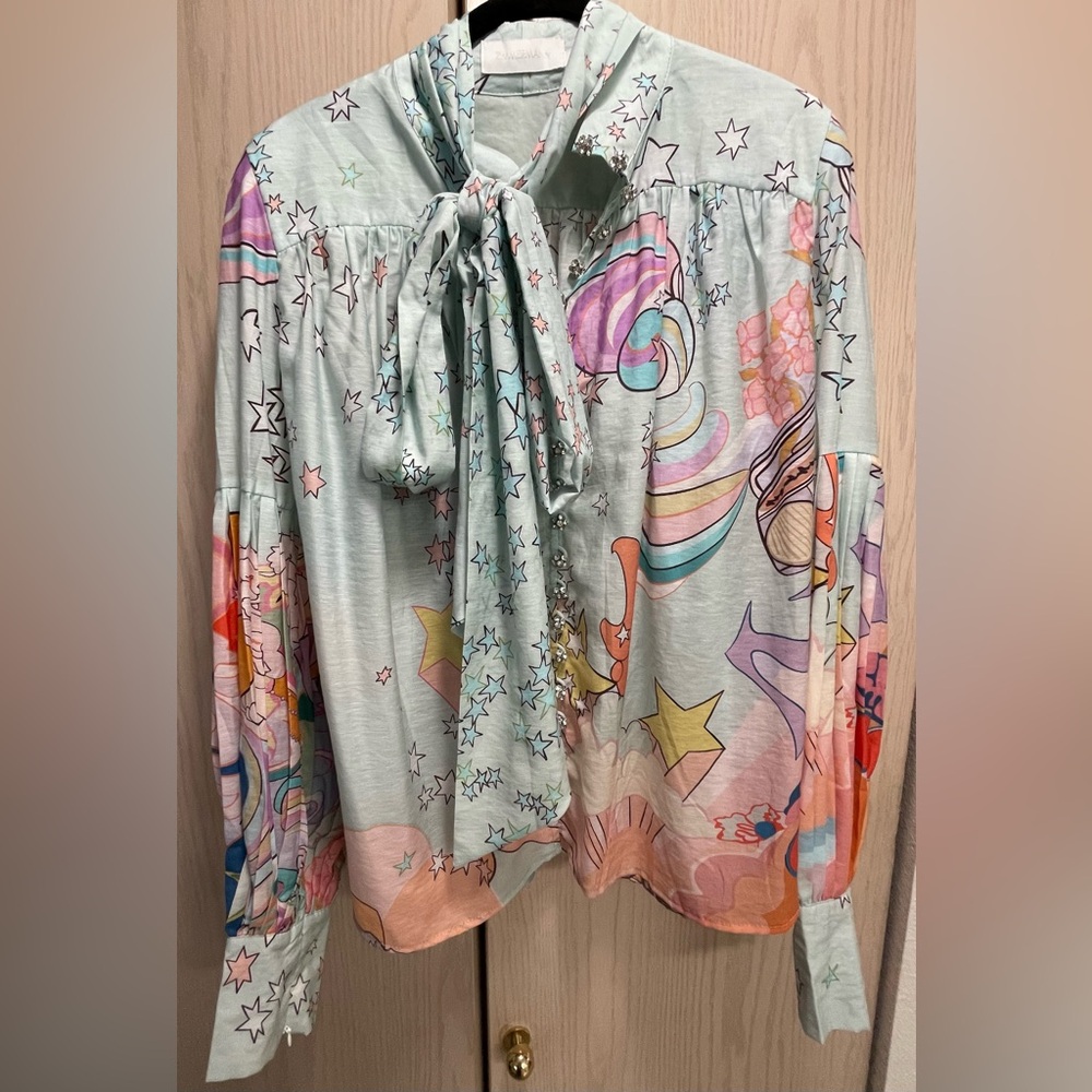 Zimmermann concert tie-neck blouse AU size 2